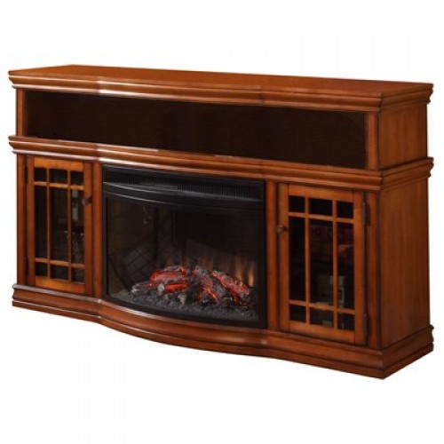 Dwyer 57" TV Stand with Electric Fireplace Finish: Burnished Pecan - B00F184EU8